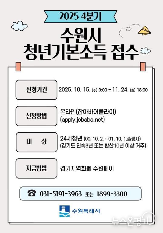 ‘2025년 4분기 청년기본소득’ 홍보물.