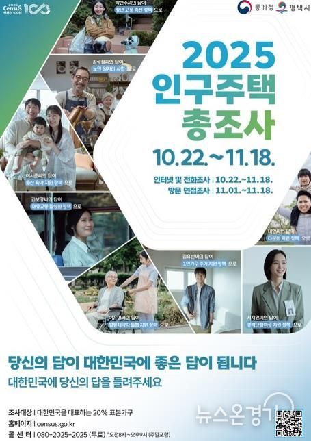 평택시, 10월 22일부터 ‘2025년 인구주택총조사’ 실시