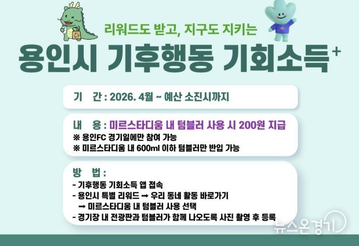 용인특례시 '기후행동 기회소득 플러스' 홍보 포스터